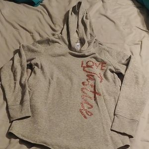 Justice size 12 gray hoodie with pink